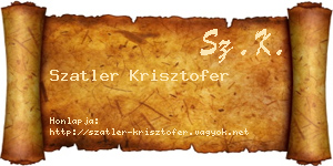Szatler Krisztofer névjegykártya